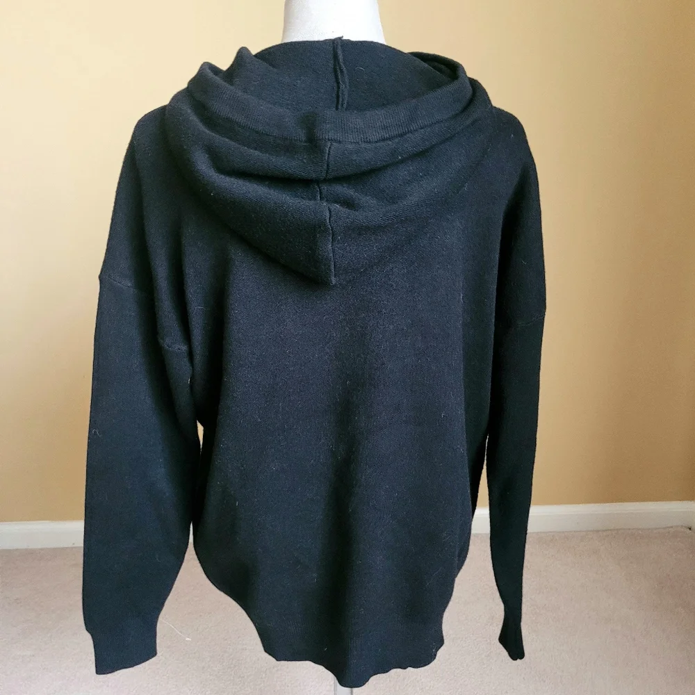 French Mc Lorene Black Sweater with Sequin Rock Design - One Size